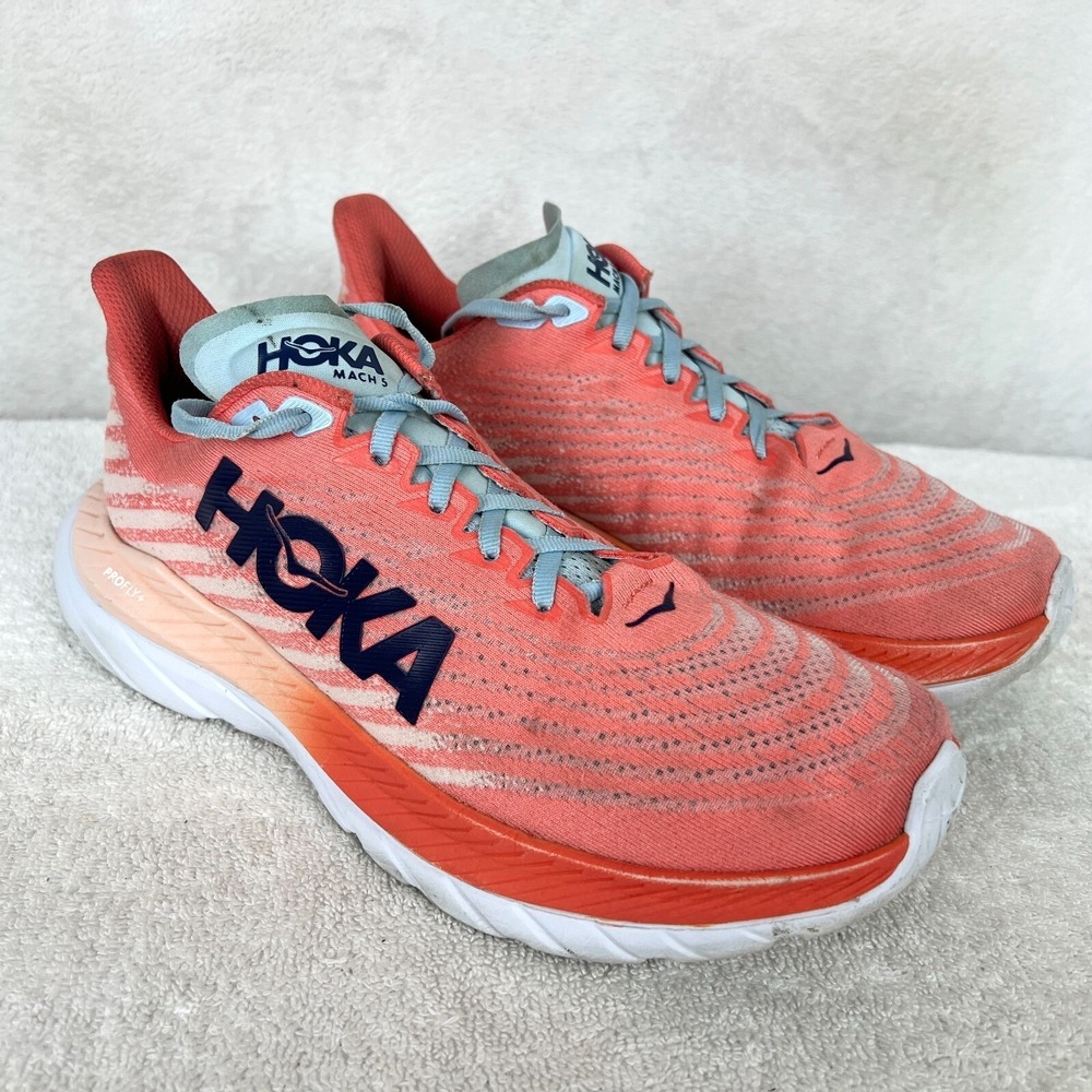 Hoka Mach 5 Womens Shoes‎ US 10B Pink Red Training Running Sneakers Gym Peach